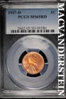 1937-D Lincoln Wheat Cent- PCGS MS 65RD Lustrous- No Reserve #SLA731