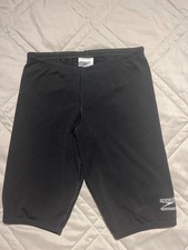 Speedo Youth Boy Solid Black Drawstring Swim Jammer Size 26 New No Tag