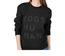 EVERLANE The 100 Human Typography Crewneck Sweatshirt in Black Women s Sz. XS