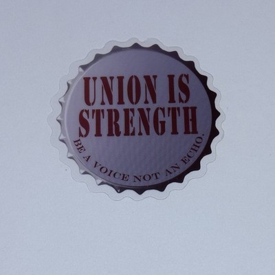 Union Is Strength  Bottle Cap Sticker  Transparent Vinyl Art Decal Tc9