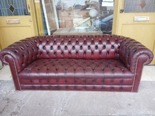 Superb Quality Burgundy Oxblood Leather Chesterfield Sofa Couch FREE DELIVERY 
