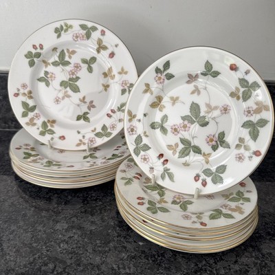 Wedgwood Wilde Erdbeere Kuchen/Dessert/Brot/Beilagenteller x 12 18 cm 15 cm sehr guter Zustand