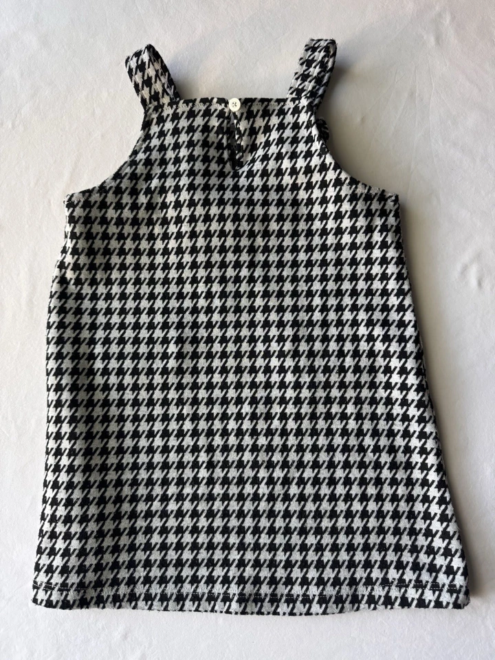 TOMMY Hilfiger NIÑAS Vestido Jersey Pata de Gallo Negro Blanco Manga Larga Top Lote 3T Foto 4 de 4