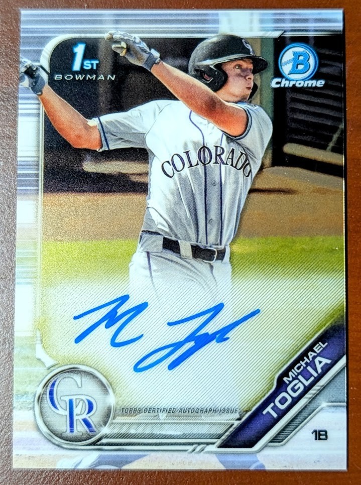 Michael Toglia 2019 Bowman Draft Chrome 1ST AUTO Rockies #CDA-MT