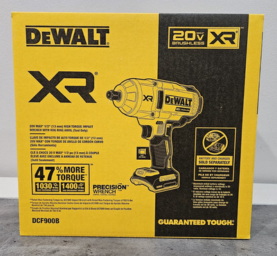 DeWALT 20v Max Brushless XR 1/2'' High Torque Impact Wrench Hog Ring Anvil DCF900
