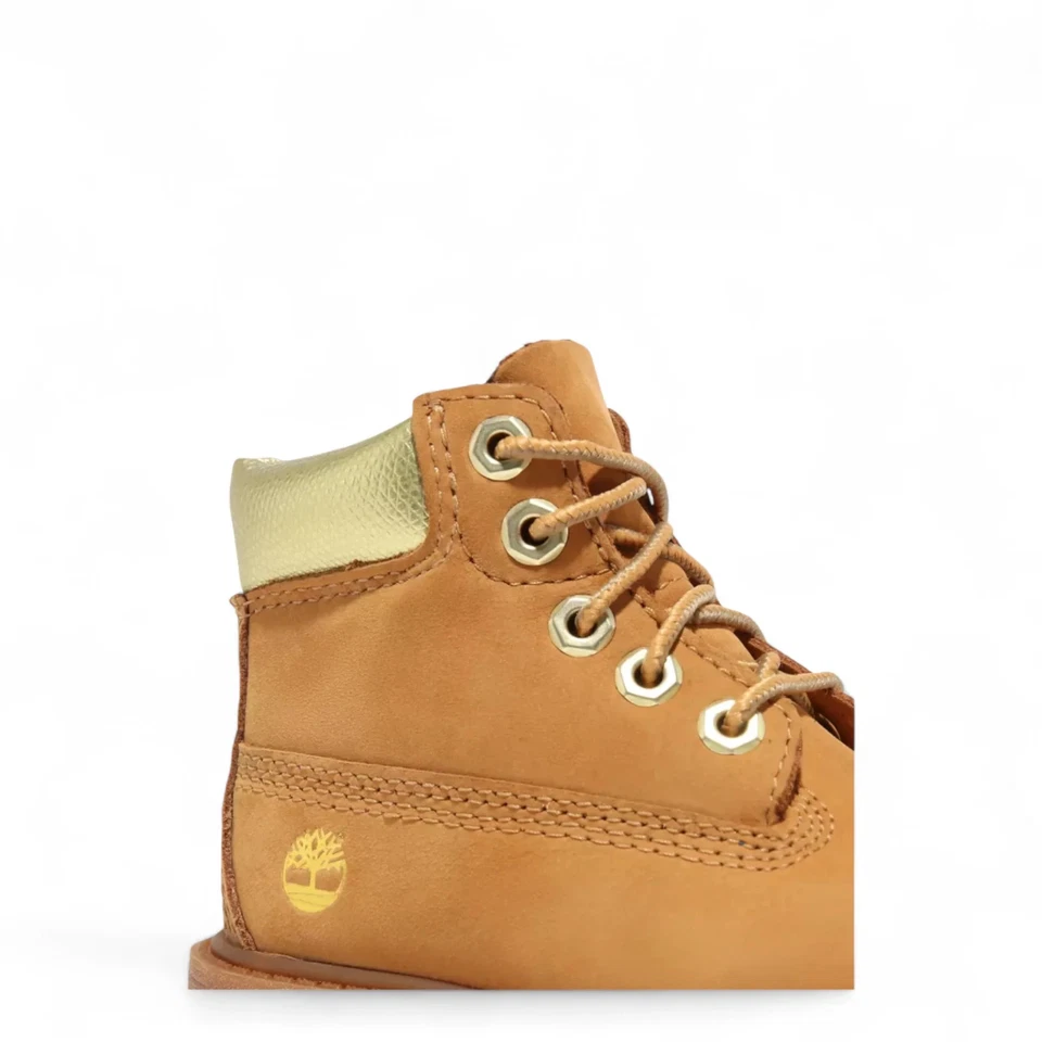 BOTA DE CAMPO PREMIUM TIMBERLAND PREESCOLAR TRIGO ORO NOBUCK 6 PULGADAS NIÑOS NIÑAS CÁLIDA Foto 3 de 4