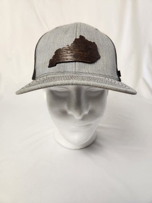 Kentucky State Leather Patch Richardson Trucker Hat   Four Roses Bourbon