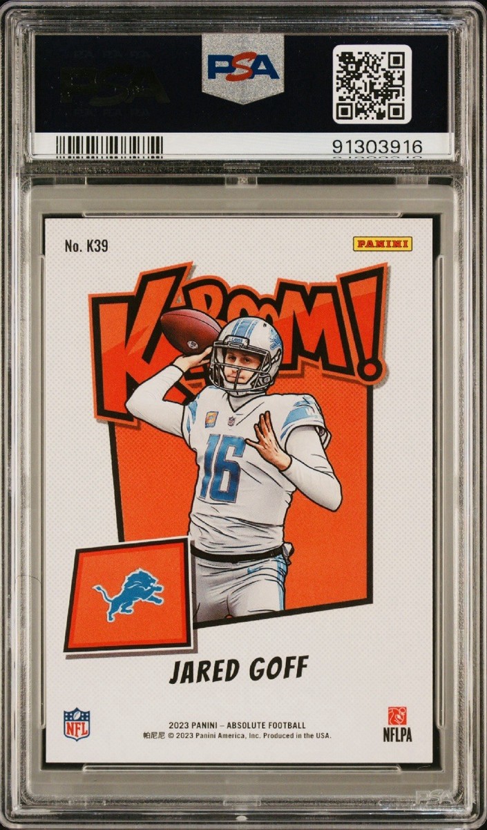 2023 Panini Absolute Jared Goff Kaboom! Vertical #K39 PSA 9 MINT