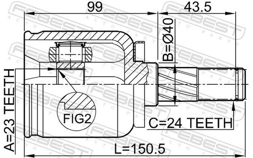 X2 PCS BOTH SIDES L&amp;R 0211-P12QG16 FITS FOR N JOINT KIT, DRIVE SHAFT FEBEST - Picture 2 of 13