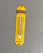 VINTAGE 12” MICHELIN TIRES PORCELAIN THERMOMETER SIGN CAR GAS OIL MOTORCYCLE