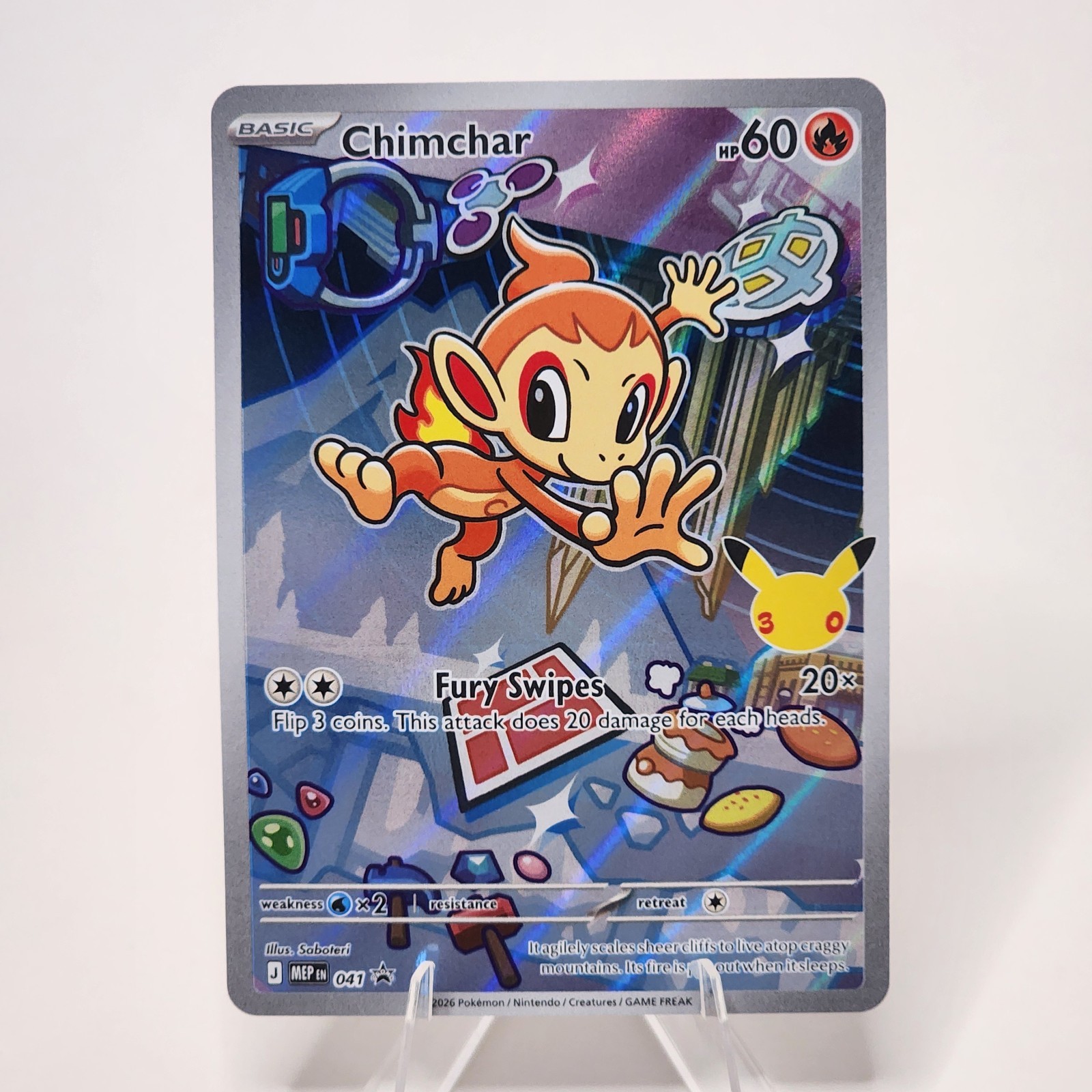 Pokemon Chimchar 041 Black Star Promo MEP TCG Partner Card