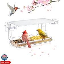 Window Bird Feeder for Outdoors, Clear Wild Bird Feeders Window Mounted with ...