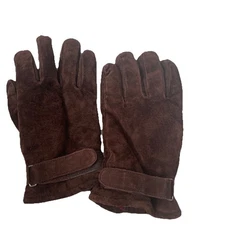 Vintage ARIS Men’s Gloves Soft Brown Polyester Fleece Lined Size Large