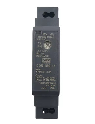 MEANWELL DDR-15G-15 Din Rail DC-DC Converter 15V/1A/15W - NEW IN BOX