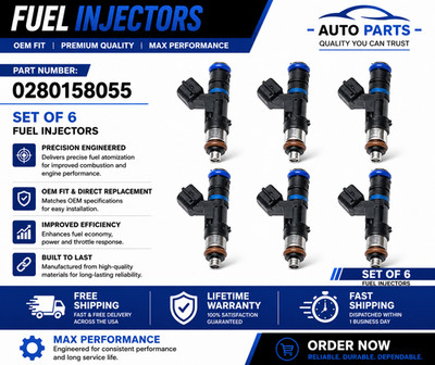 Genuine Set of 6 Bosch Fuel Injectors OEM For 2005-2010 Ford Mustang 4.0L