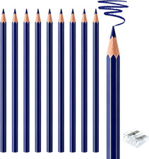 10 PCS Dark Blue Colored Pencils, Pre-Sharpened Professional Wooden Art Pencils