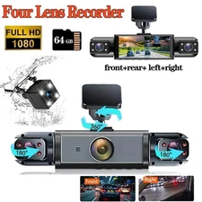Car Dash Cam 4 Channel 360° Front Rear Inside Dash Cam FHD 1080P Car Camera NEW