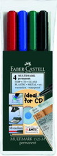 Faber-Castell Multimark Permanent F 151304 Assorted Marker Pens Pack of 4 Perman