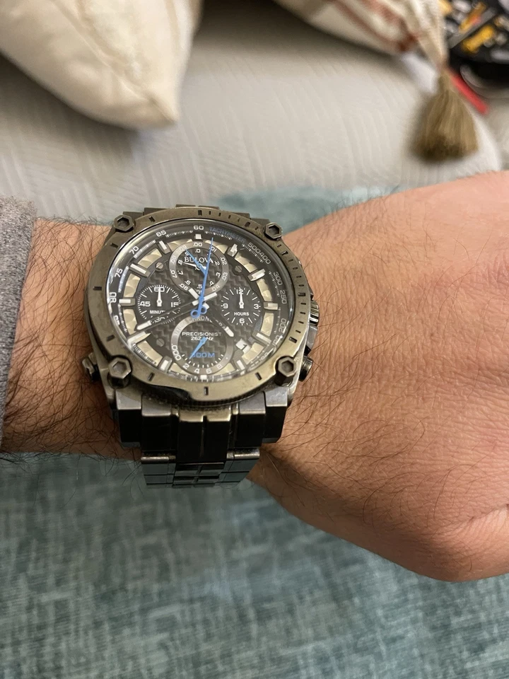 Bulova Men's Precisionist Stainless Steel Chronograph 46.5mm Watch ref 98B229 - Image 3 of 4