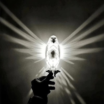 Modern Bird Wall Lamp Owl Eagle Shape LED Sconce Projector Creative Room Decor