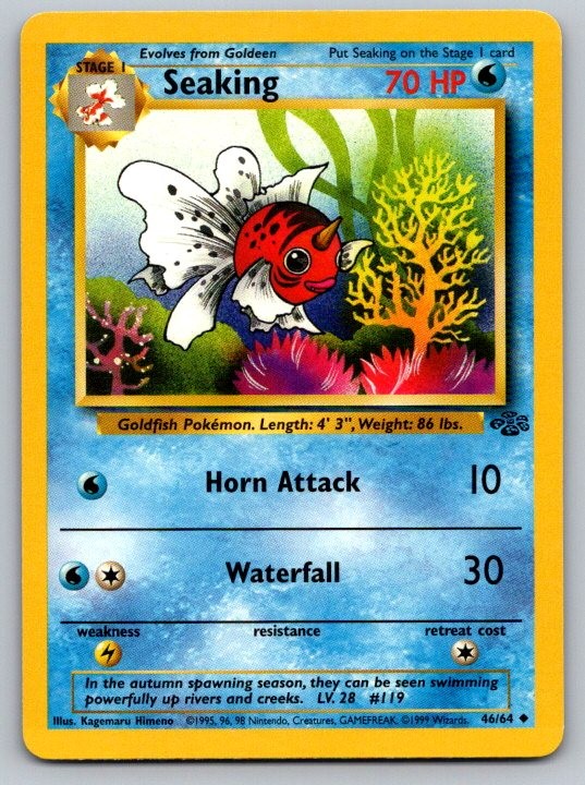 Seaking 46/64 Uncommon Jungle Pokemon Unlimited Lightly Played