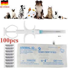 100  Tierchip Tiertransponder 1,25x7 mm Kleinste RFID Mikrochip f&uuml;r Hunde Katzen