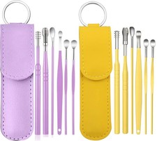 12 Pcs Ear Pick Earwax Removal Kit, Ear Cleaning Tool, Stainless Steel Earwax...