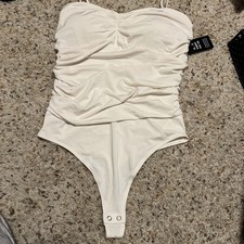 Express Women s Body Suit Body Contour Medium Off White/ Cream NWT