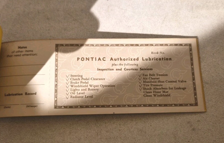 GM Pontiac Dealer Service Saver Lubrication Coupons