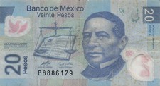 Mexico  20  Pesos 3.5.2010  Series L  Prefix P  Polymer  Circulated Banknote BW9
