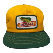 Vintage DEKALB Seed Corn Hat Swingster Snapback Trucker Cap USA Yellow Green