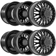 Set Of 6-24 Inch Arena A121 Monarch Dually 10x225 Gloss Black Wheels Rims