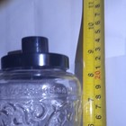 Jim Beam Distillery Clear Embossed Glass Bottle/Decanter w/ Black Screw Cap — photo 3