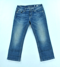 Miss Me Capri Jeans Women's 29 Mid-Rise Blue Stretch Denim