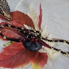 pendentif métal argenté cœur rouge émaillé et strass