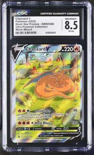 CGC 8.5 ERROR - Minor Miscut - Alignment Dot - Charizard V -  SWSH260 - Pokémon