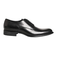DOLCE & GABBANA Shoes Black Calfskin Leather Derby Men Dress EU45 / US12 980usd