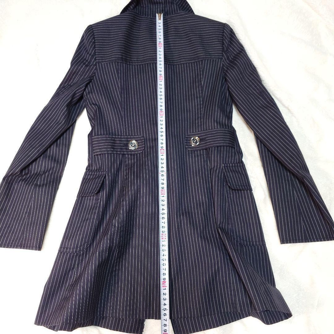 Burberry London Trench Coat Navy Blue Cotton With Buttons Size 38 For Women thumbnail 19