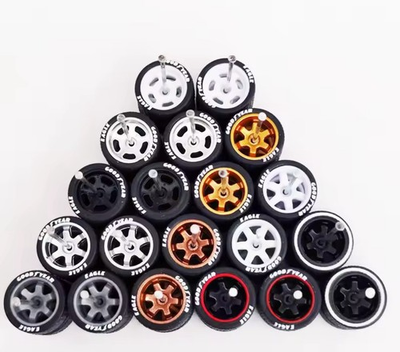 #ad 1 64 Scale Wheels amp; Rubber Tires 10 Sets Real Riders fits Hot Wheels Mixed TE $22.98