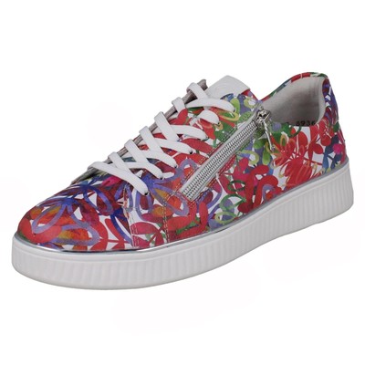 Ladies Remonte Soft Leather Platform Floral Trainers Removable Insole ''D2E02''