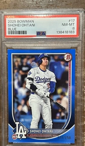 2025 Bowman Mega Box Blue # 17 Shohei Ohtani PSA 8