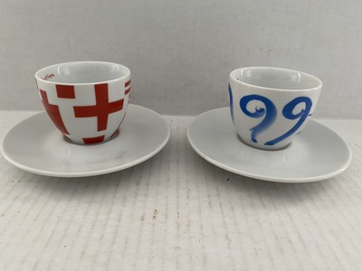 Illy Collection Milimalia 2000 Mimmo Paladino 2 espresso cups 