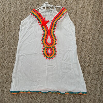 Francesca's Women's Swimwear Embroidery Tunic White Size M