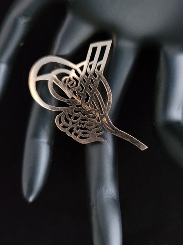 Antiguo broche prendedor realeza del sultán Mehmed V Royal Tughra del Imperio Otomano de oro de 14 quilates - Imagen 2 de 12
