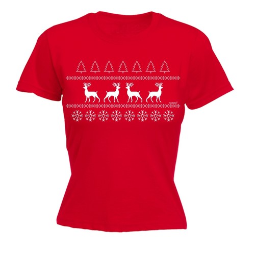 Christmas Jumper Reindeer Ladies T 