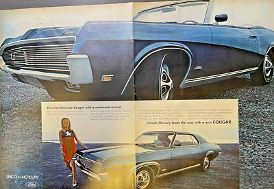 #ad 1968 Magazine Advertisement Mercury Cougar $15.99