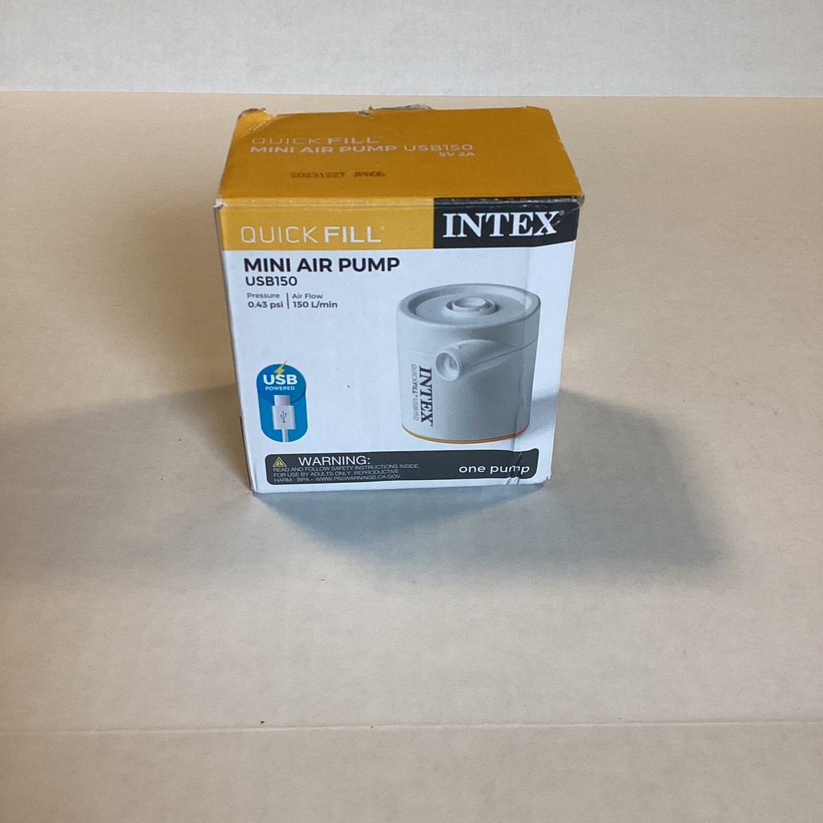 Intex Quick Fill Cylinder Mini Rechargeable Air Pump