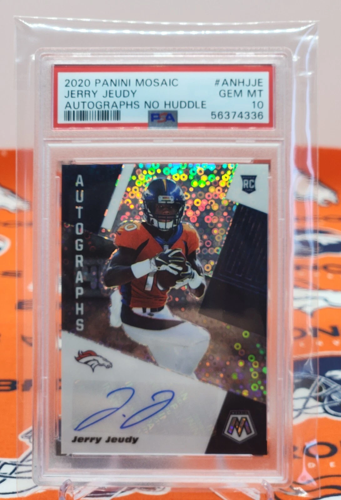 Jerry Jeudy Panini Mosaic Autographs No Huddle #ANHJJE Base