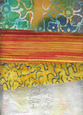 Quality Batik Fabric 100 Cotton Multi-Color ,EIGHT LONG QUARTERS.
