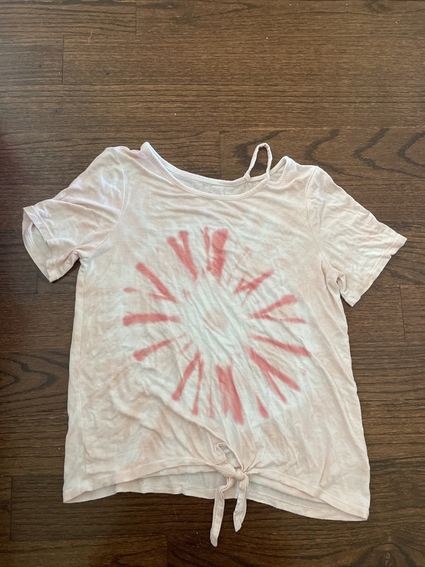 Girl’s Justice Pink Tie Dye Short Sleeve Top Size 12 With Tie In Front